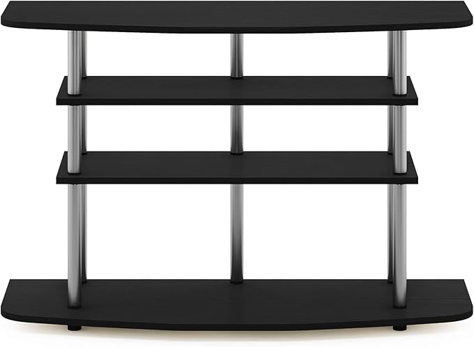 Furinno Frans Turn-N-Tube TV Stand for TV Size up to 43 Inch, 4-Tier, Black Oak