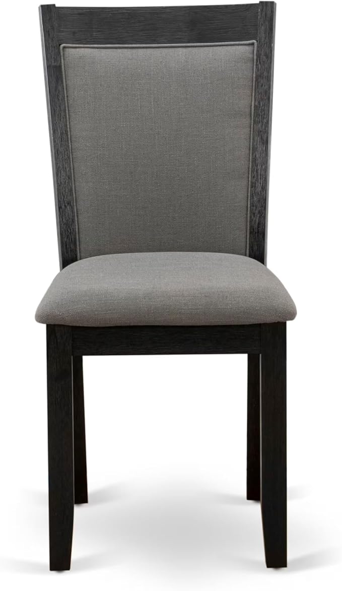 East West Furniture V627MZ650-7 7 Piece Dining Table Set Consist of a Rectangle Kitchen Table with V-Legs and 6 Dark Gotham Grey Linen Fabric Parson Chairs, 40x72 Inch, Multi-Color