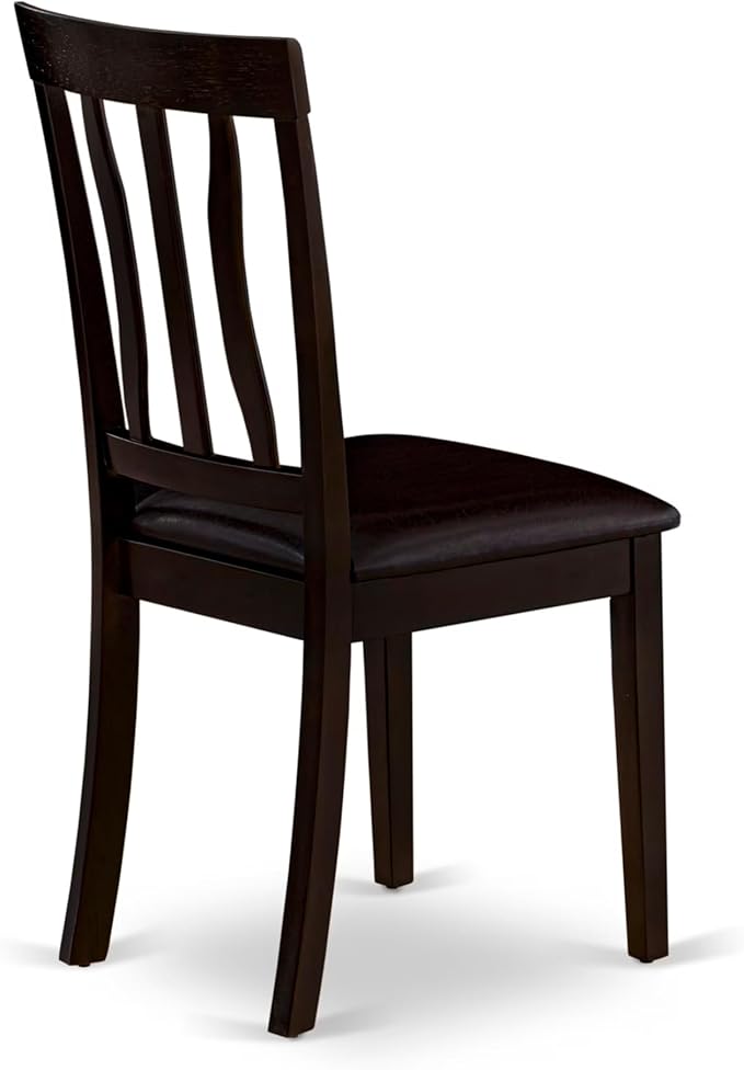 East West Furniture BOAN5-CAP-LC 5 Piece Dining Set Includes a Round Dinner Table and 4 Faux Leather Kitchen Dining Chairs, 42x42 Inch, Cappuccino