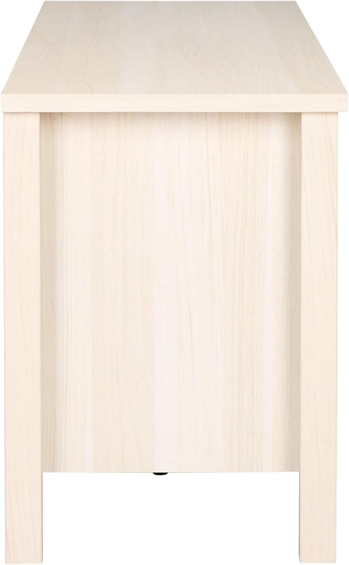 SAFAVIEH Evane TV Stand for up to 65" Flatscreen – Bleached White & Natural, 2 Doors with Interior Storage, 2 Open Shelves, Entertainment Media Console (MED9629C)