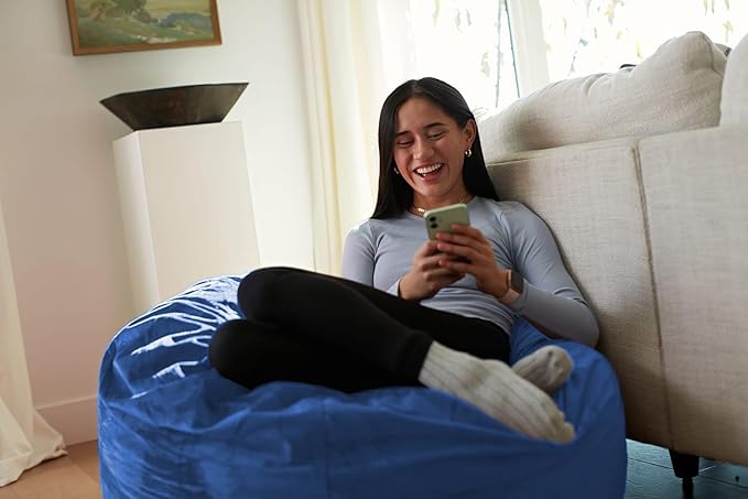 Sofa Sack Bean Bag Chair - Plush, Ultra Soft - Memory Foam Bean Bag Chair with Microsuede Cover - Stuffed Foam Filled Furniture and Accessories for Dorm Room 3 Feet - Royal Blue