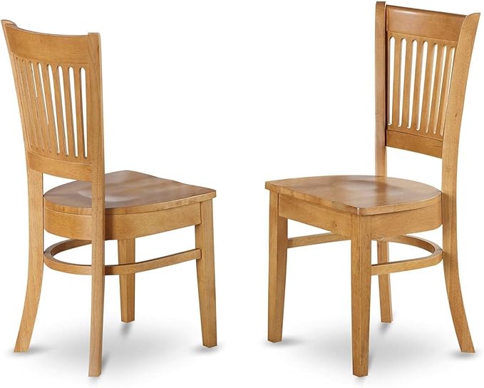 East West Furniture DLVA5-OAK-W 5 Piece Modern Dining Table Set Includes a Round Wooden Table with Dropleaf and 4 Dining Room Chairs, 42x42 Inch, Oak