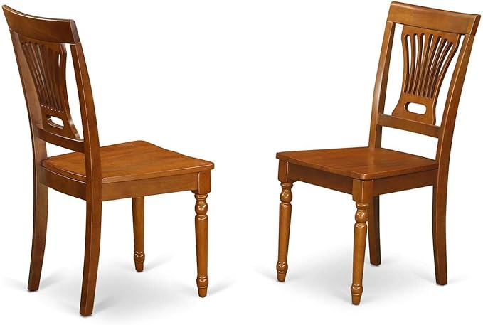 East West Furniture DLPL5-SBR-W 5 Piece Dining Room Table Set Includes a Round Kitchen Table with Dropleaf and 4 Dining Chairs, 42x42 Inch, Saddle Brown