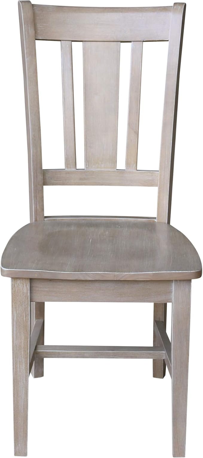 International Concepts Set of Two San Remo Splatback Chairs, Washed Gray Taupe