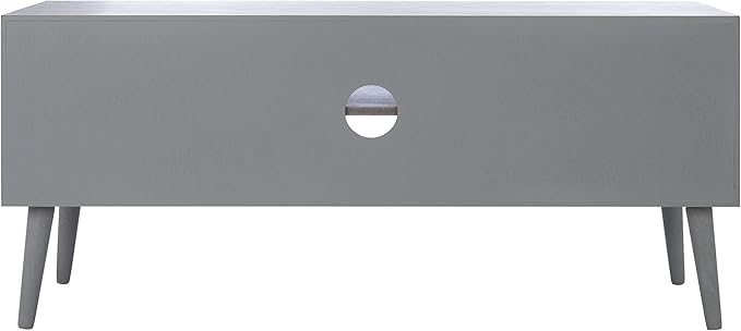 SAFAVIEH Sorrel TV Stand for up to 55" Flatscreen – Distressed Grey, 2 Doors with Interior Storage, 2 Open Shelves, Entertainment Media Console (MED5701D)