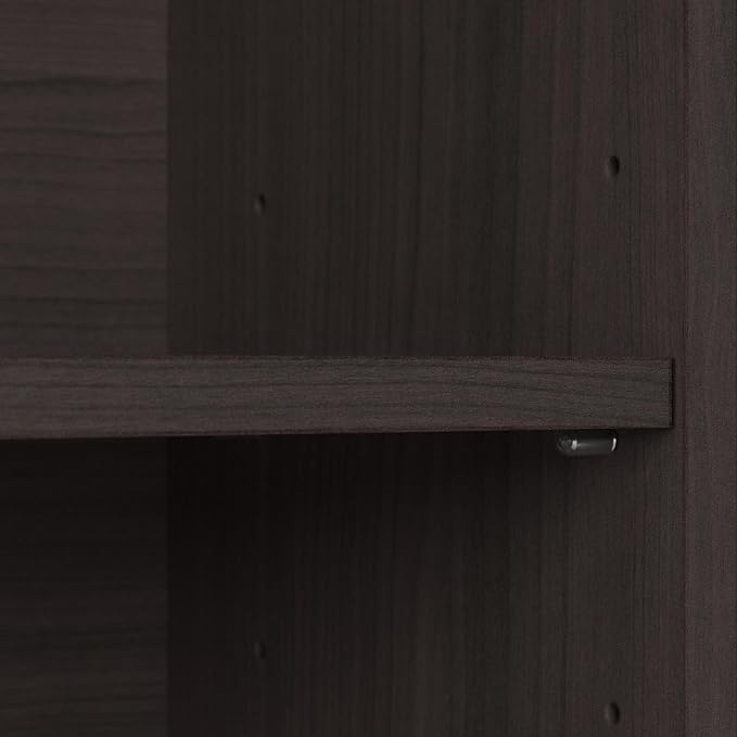 Bush Furniture Cabot Tall 5 Shelf Bookcase | Large Open Bookshelf in Heather Gray | Sturdy Display Cabinet for Library, Living Room, and Home Office