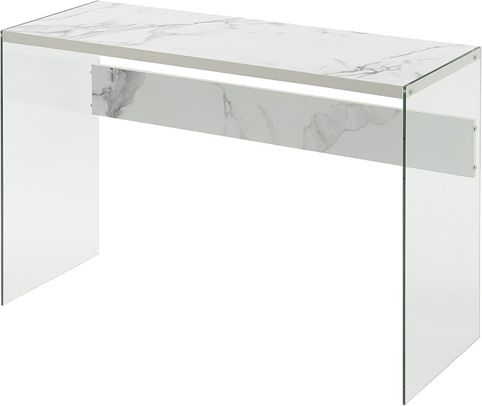 Convenience Concepts SoHo Console Table/Desk, Faux White Marble