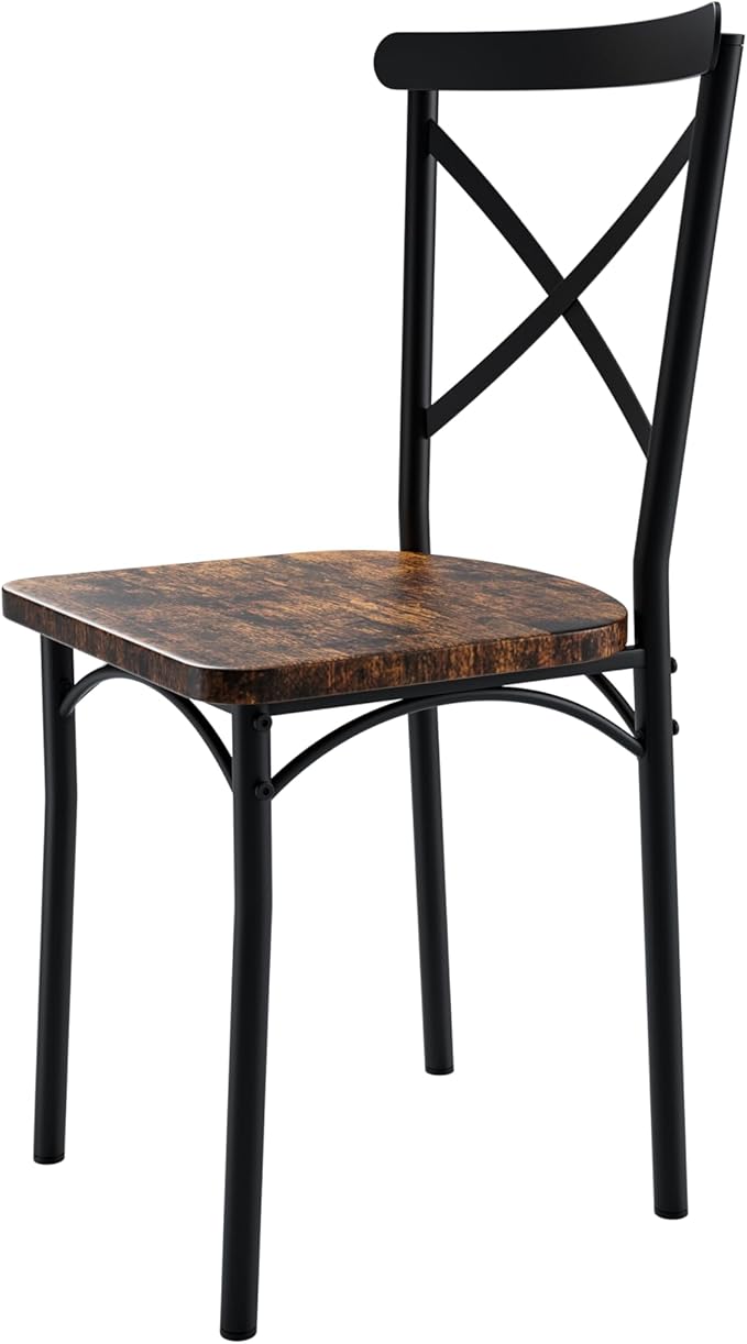 Ball & Cast 7 Pieces Dining Table Set,Kitchen Table and Chairs for 6 with 52" Table and 6 Chairs,Desk with Foot Pads,for Small Space,Apartment,Dining Room,Brown