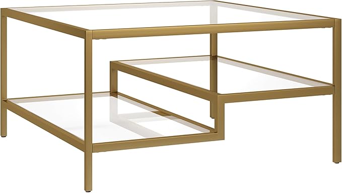 Henn&Hart Lovett Coffee Table, 20" Wide, Gold