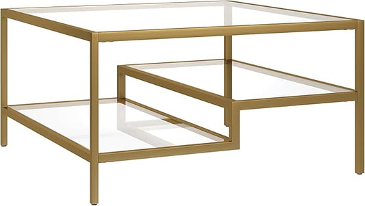 Henn&Hart Lovett Coffee Table, 20" Wide, Gold
