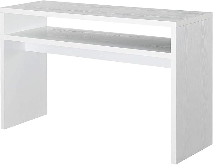 Convenience Concepts Northfield Deluxe Console Hall Table 48" - Modern, Minimalist Narrow Sofa Display Accent With Storage Shelf for Contemporary Living Room, Entryway, or Hallway, White