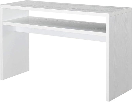 Convenience Concepts Northfield Deluxe Console Hall Table 48" - Modern, Minimalist Narrow Sofa Display Accent With Storage Shelf for Contemporary Living Room, Entryway, or Hallway, White