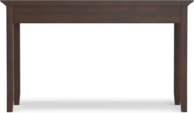 SIMPLIHOME Amherst Desk - 54-Inch Wide Solid Wood Writing Desk in Russet Brown, Transitional Home Office Computer Table for Workspace or Study with 2 Drawers and Flip-Down Keyboard Tray