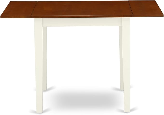 East West Furniture NDAV5-WHI-W 5 Piece Kitchen Table & Chairs Set Includes a Rectangle Dining Room Table with Dropleaf and 4 Solid Wood Seat Chairs, 30x48 Inch, Buttermilk & Cherry