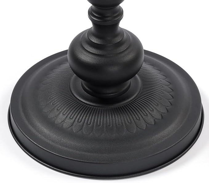 Drink Table for Small Spaces, Martini Table Cocktail Tables Drink Stand, Modern Small Side Pedestal Table, Accent End Metal Round Coffee Table for Living Room, Bedroom, Patio, Bar, Black