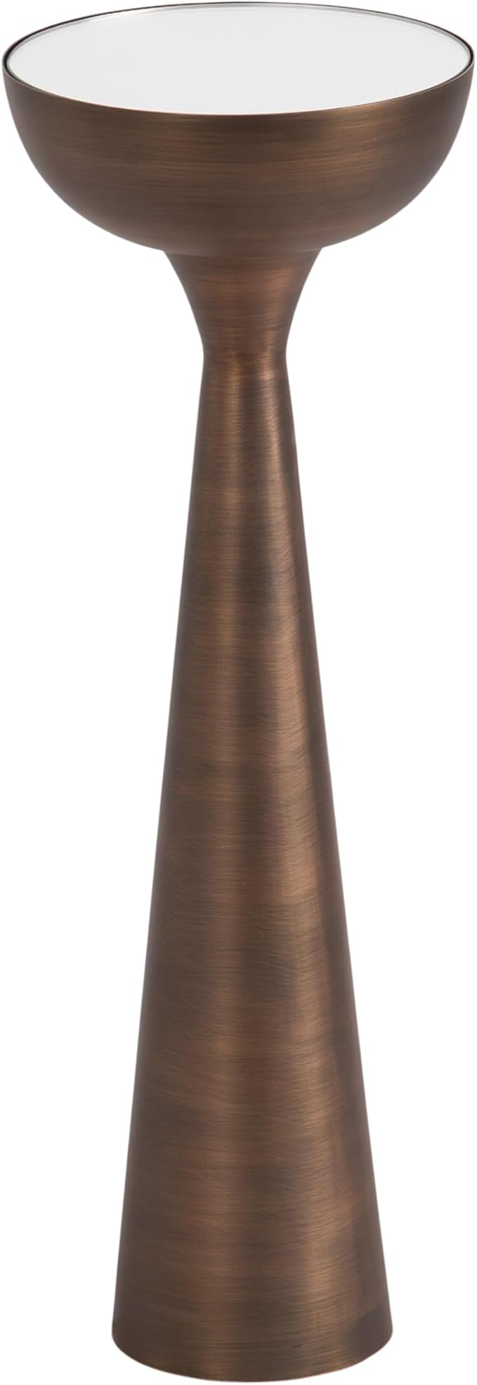Kate and Laurel Chandon Mid-Century Sophisticated Drink Table; 8 x 8 x 23; Bronze; Glam Sculptural Plant Pedestal Table for Use as Antique Mini Table or Bathtub Accent Table