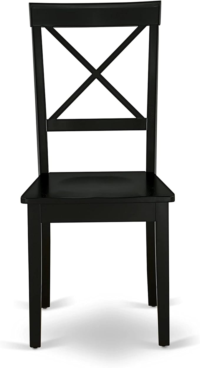 East West Furniture ESBO3-BCH-W 3 Piece Kitchen Table & Chairs Set Contains a Round Dining Room Table with Pedestal and 2 Dining Chairs, 30x30 Inch, Black & Cherry