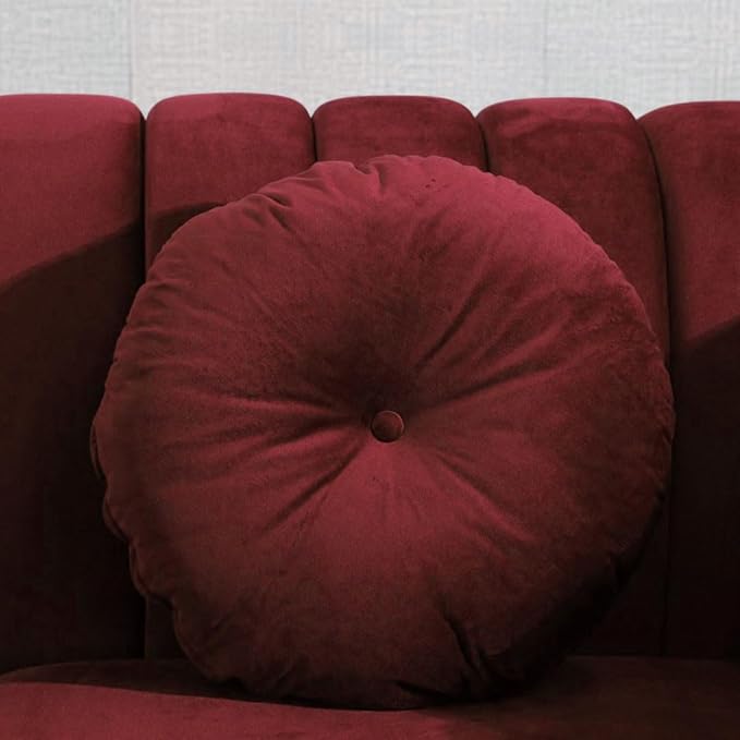 60" Loveseat Sofa, Microfiber Chesterfield Upholstered Sofas Love Seat, Couch Chair Sets with Style Button Tufted, Scroll Arms and Nailhead for Living Room, Office, Apartment-Red