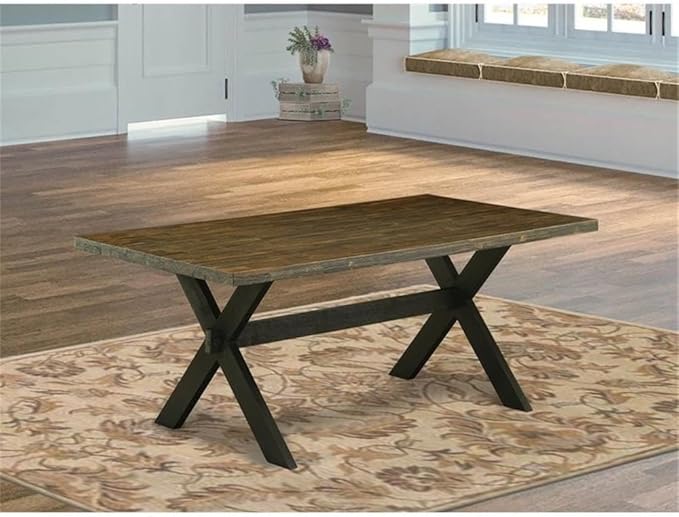 East West Furniture XT677 X-Style Kitchen Dining Table - a Rectangle Wooden Table Top with Stylish Legs, 40x72 Inch, Multi-Color