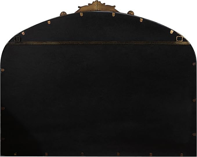 Kate and Laurel Arendahl Ornate Traditional Arched Mirror; 36 x 29; Bronze; Decorative Baroque Style Arched Wall Mirror with Wide Frame and Ornamental Crown