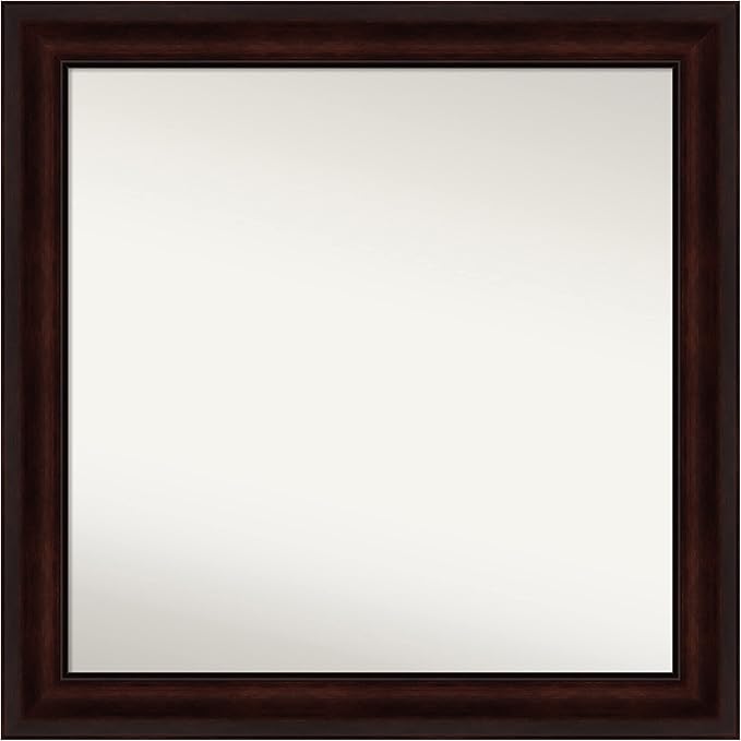Amanti Art Silver Bathroom Mirror for Over Sink, 30x30 Classic Honey Silver Square Vanity Mirror, Large Casual Frame, Hangs Horizonally and Vertically, Bathroom Wall Decor, Non-Beveled Edge