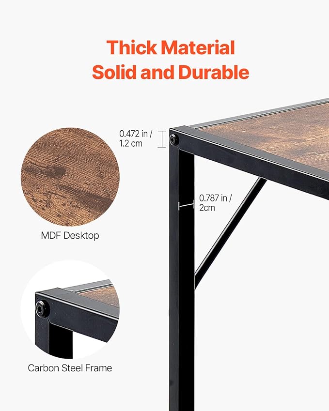 VEVOR Narrow Console Table, 41.7" Behind Couch Shelf with Power Outlets, 2-Tier Long Entryway Shelf, Sofa Table with Metal Frame and Charge Station, for Entryway, Hallway, Living Room