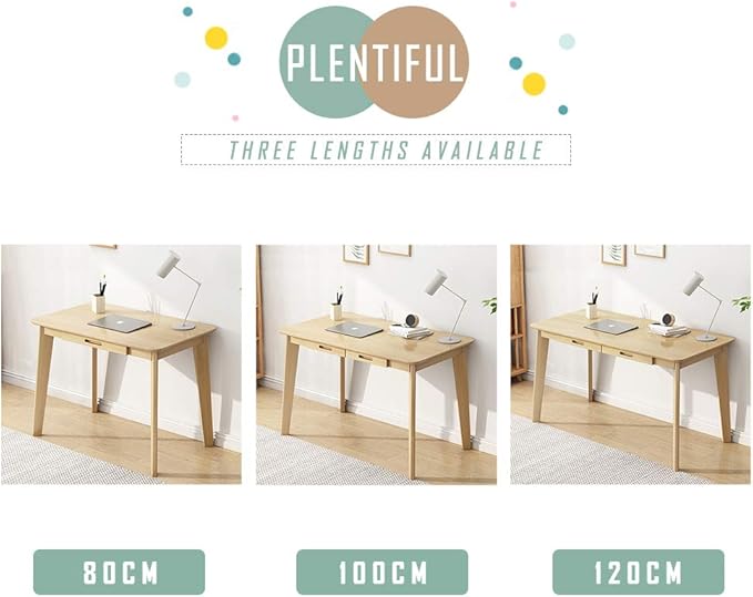 IOTXY Solid Wood Writing Desk - Home Office Workbench Desk with Drawer, Laptop Computer Work Study Table