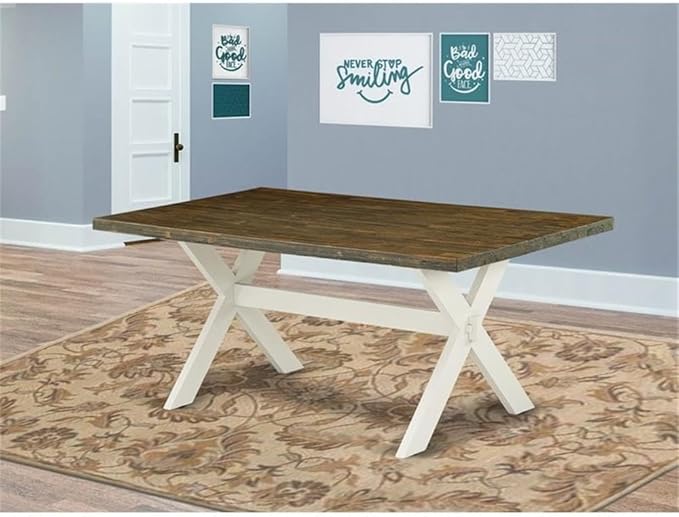 East West Furniture XT077 X-Style Modern Dining Table - a Rectangle Wooden Table Top with Stylish Legs, 40x72 Inch, Multi-Color
