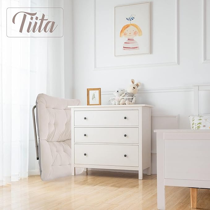 Tiita Comfy Folded Chair, Soft Faux Fur Oversized Folding Accent Chair, Lounge Lazy Chair for Kids Teens Adults, Metal Frame Moon Chair for Bedroom, Living Room, Dorm Rooms