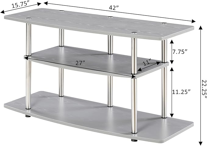 Convenience Concepts Designs2Go TV Stand, Gray
