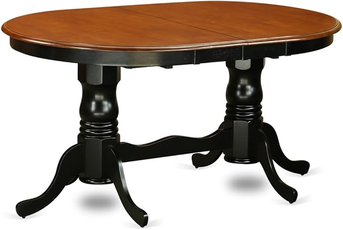 East West Furniture PLNI5-BCH-LC 5 Piece Kitchen Table Set for 4 Includes an Oval Dining Room Table with Butterfly Leaf and 4 Faux Leather Upholstered Chairs, 42x78 Inch, Black & Cherry