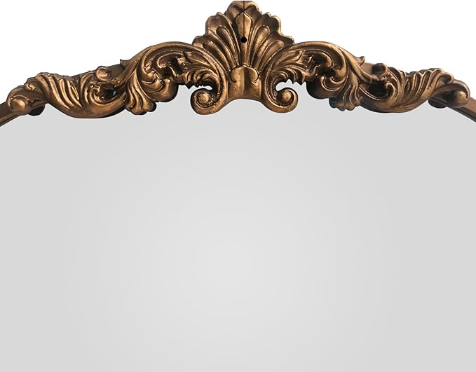 WAMIRRO Oval Mirror,Gold Traditional Vintage Ornate Baroque Mirrors,Antique Brass Mirrors for Entryway/Fireplace/Living Room/Hallway/Bathroom.36“X24“Gold