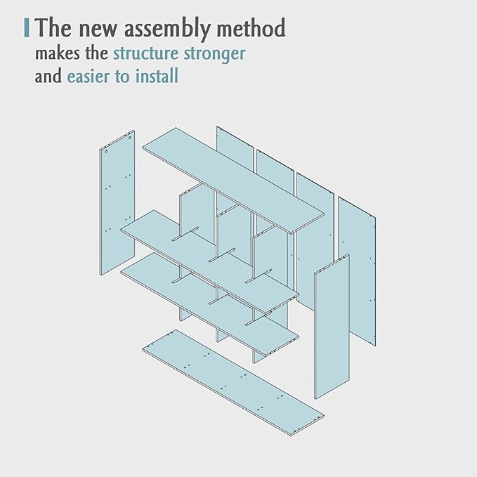 12-Cube Storage Shelf Bookcase - Wooden 3-Tier Floor Standing Open Bookshelf for Home and Office, Display Cabinet, Oak
