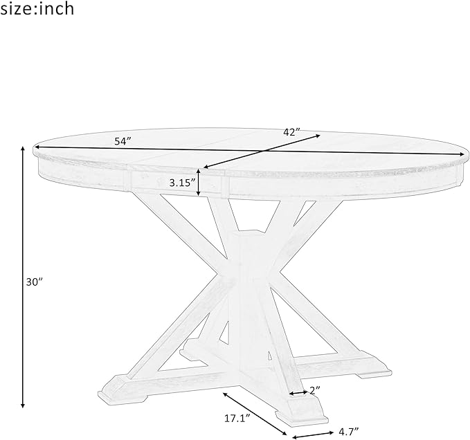 Need 42 Inch Round Dining Table Extendable to 54 Inch with 12" Leaf, Retro Expandable Kitchen Table for Dining Room & Living Room, Solid Wood (Espresso)