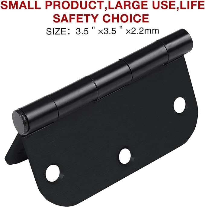 TDCHINGES 18 Pack Door Hinges 3.5 Inch Matte Black