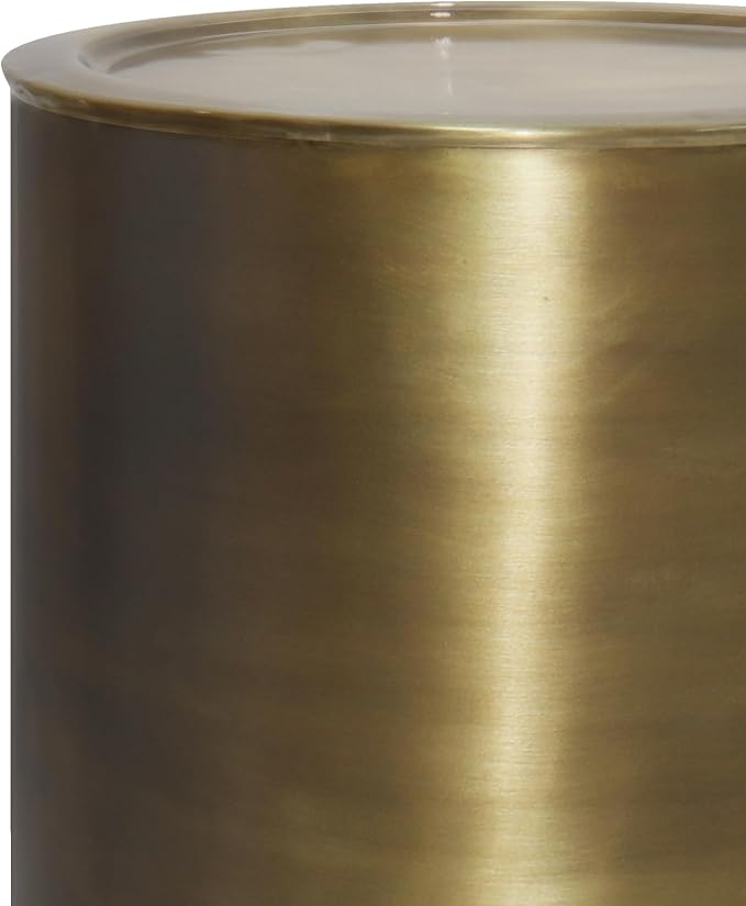 SIMPLIHOME Corbin Industrial 16 inch Wide Metal Metal Side Table in Antique Gold , Fully Assembled for the Living Room and Bedroom