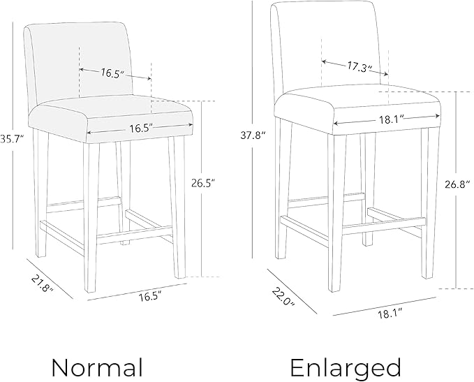CHITA Counter Height Bar Stools Set of 3, 27" H Seat Height Upholstered Barstools, PU Leather in Stone Grey