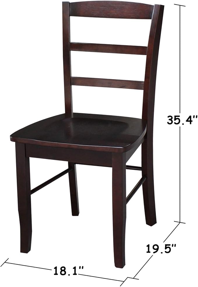 International Concepts Madrid Ladder Back Chair, Java, Rich Mocha