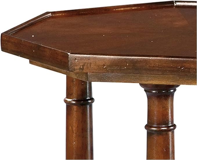 Hekman Furniture Bald Head Island Round Side Table – Macadamia Finish, Single Shelf, Sunburst Veneer Top with Raised Edge, Rustic American Cherry Veneers & Select Solids, Mid Century Home Furniture