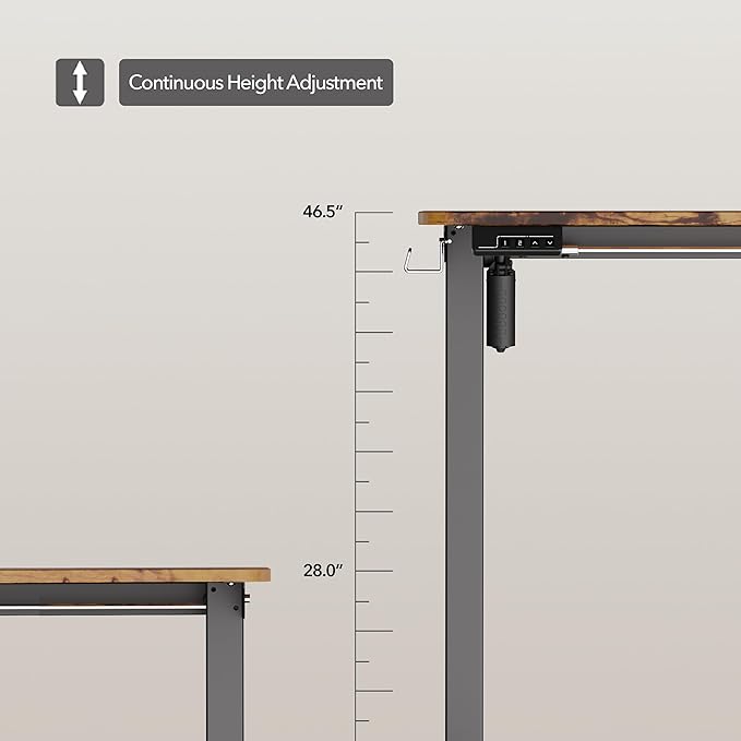Electric Standing Desk Adjustable Height, 32x20 Inches Sit Stand up Desktop for Home Office, Ergonomic Rising Computer Table with Memory Preset, Rustic Brown