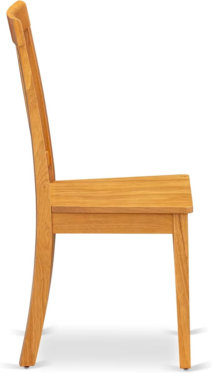 East West Furniture ANTI5-OAK-W 5 Piece Dining Room Table Set Includes a Round Wooden Table with Pedestal and 4 Kitchen Dining Chairs, 36x36 Inch, Oak