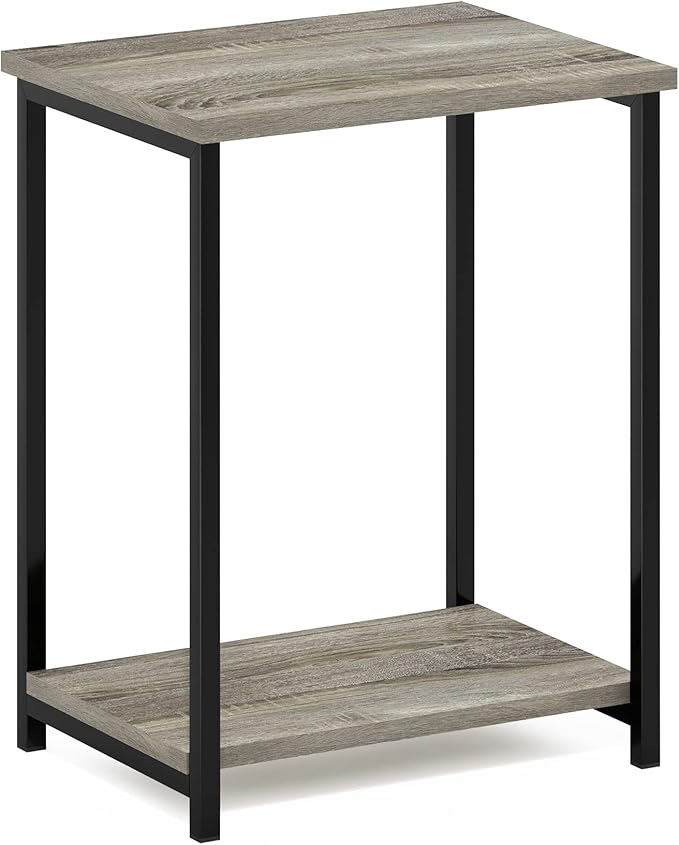 Furinno Simplistic Metal Frame End Table, 1-Pack, French Oak