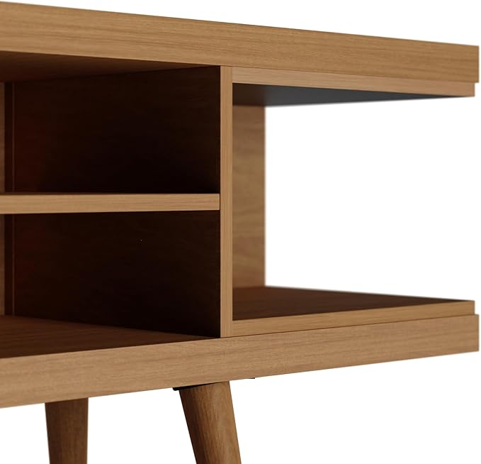 Manhattan Comfort Utopia 70.47" Freestanding Entertainment Center for Living Room, Mid Century Modern TV Stand with Shelves, Storage and Media Holes, Fits 65" Screens, 70.47 Inches, Maple
