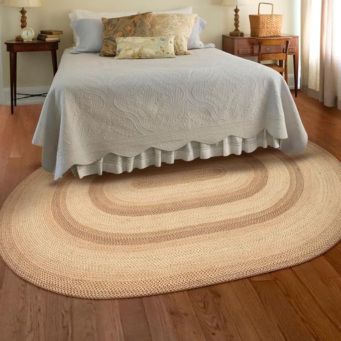 Cookie Dough Brown Area Rugs 4x6' – Large Farmhouse Rugs for Entryway and Bedroom