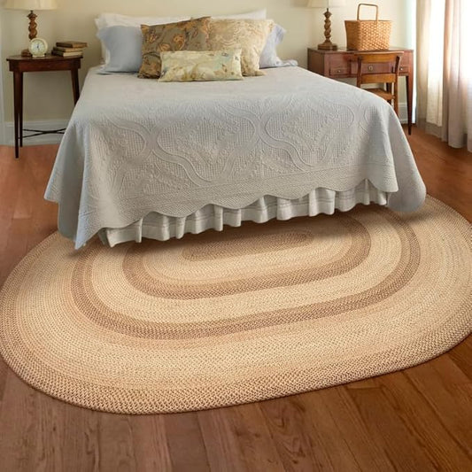 Cookie Dough Brown Area Rugs 4x6' – Large Farmhouse Rugs for Entryway and Bedroom