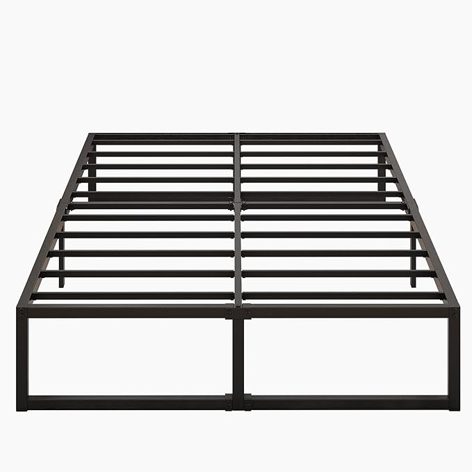 16 Inch Full Size Bed Frame No Box Spring Needed, Heavy Duty Metal Platform Beds with Sturdy Steal Slats for Mattress Foundation, Easy Assembly, Noise Free, Black