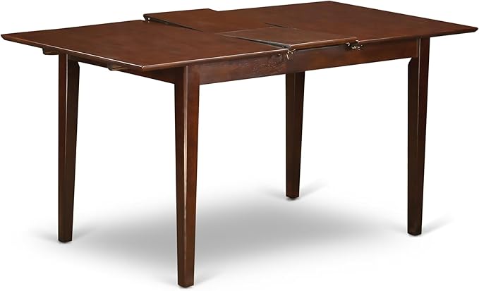 East West Furniture PSNO7-MAH-W 7 Piece Dining Table Set Consist of a Rectangle Dining Room Table with Butterfly Leaf and 6 Wooden Seat Chairs, 32x60 Inch, Mahogany