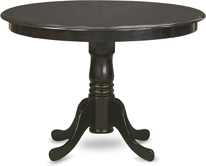 East West Furniture HLCA3-CAP-W 3 Piece Dining Set Contains a Round Dining Room Table with Pedestal and 2 Kitchen Chairs, 42x42 Inch, Cappuccino