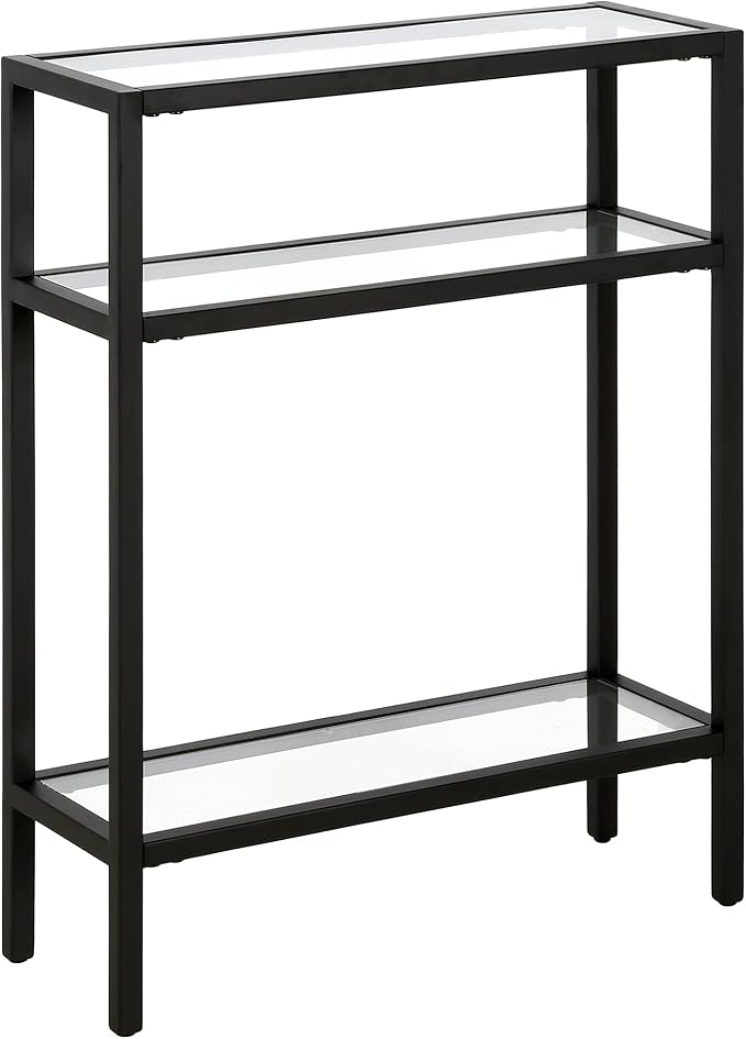 Henn&Hart 22" Wide Rectangular Console Table in Blackened Bronze, Entryway Table, Accent Table for Living Room, Hallway