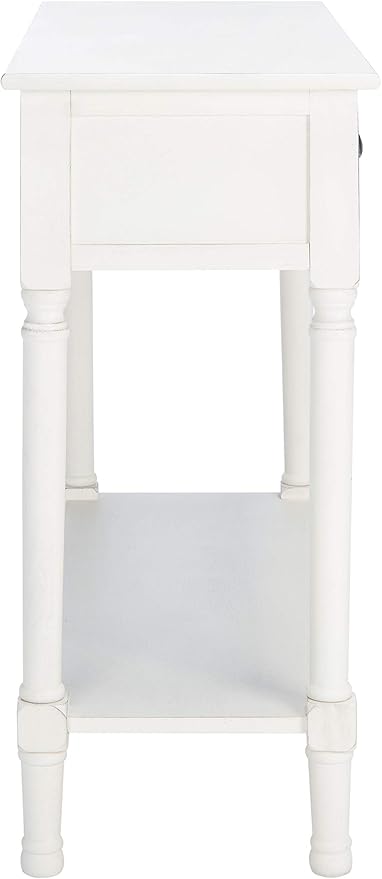 Safavieh Home Collection Tate Distressed White 2-Drawer Bottom Shelf Console Table
